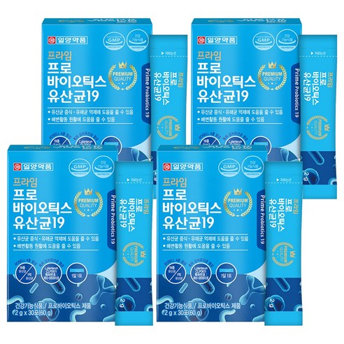 일양약품 프라임 프로바이오틱스 유산균19, 60g, 4개