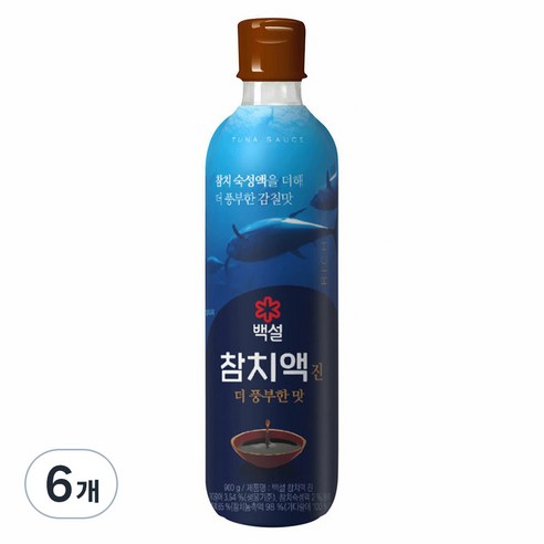 백설 참치액 진 더 풍부한맛, 900g, 6개