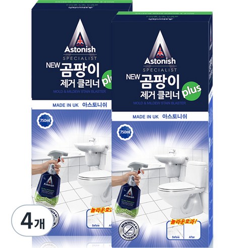 아스토니쉬 NEW 곰팡이 클리너 plus 스프레이, 750ml, 4개