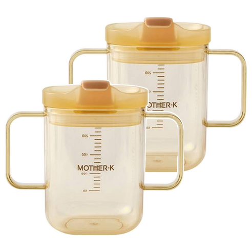 마더케이 PPSU 이유식 올인원 양손컵 250ml, 2개, 투명