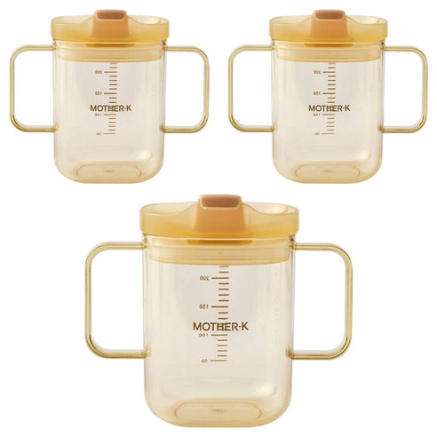 마더케이 PPSU 이유식 올인원 양손컵 250ml, 3개, 투명