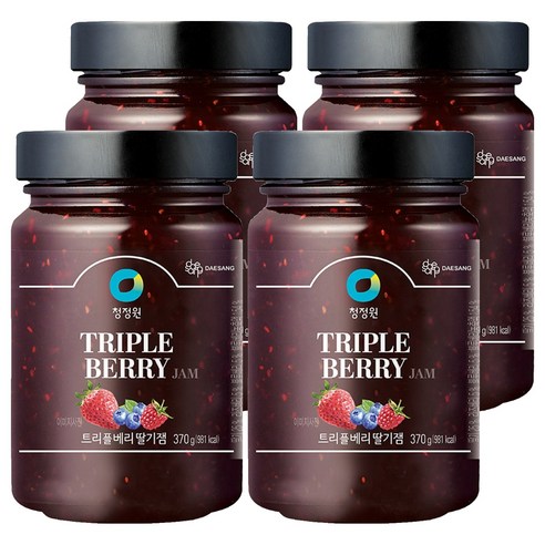 청정원 트리플베리 딸기잼, 370g, 4개