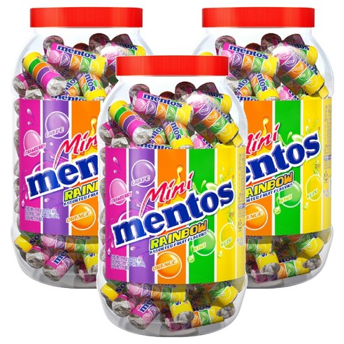 멘토스 미니 뉴레인보우 츄잉캔디, 1kg, 3개