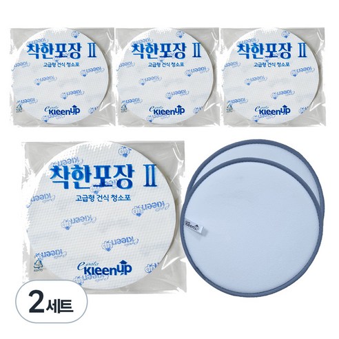 에파타클린업 착한포장 건식 청소포 일반 210mm 30p x 4개 + 청소기 전용패드 2p, 2세트