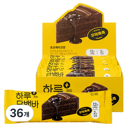 프로틴방앗간 하루단백바 제트 초코케이크맛, 40g, 36개