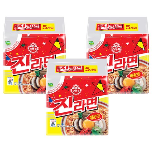 오뚜기 진라면 매운맛 120g, 15개 임박