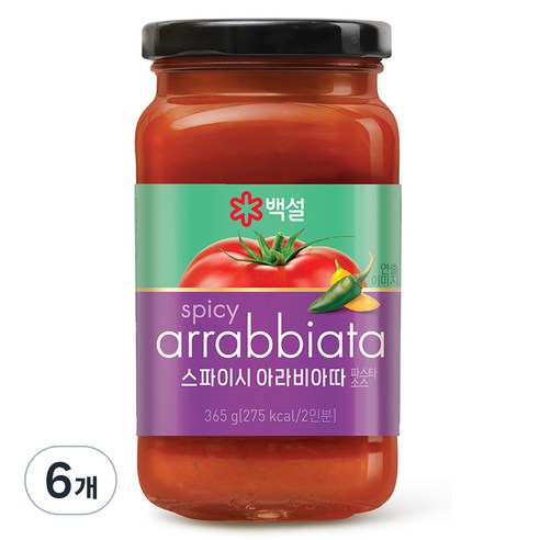 백설 스파이시 아라비아따 파스타소스, 365g, 6개