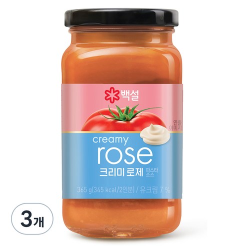백설 크리미 로제 파스타 소스, 365g, 3개