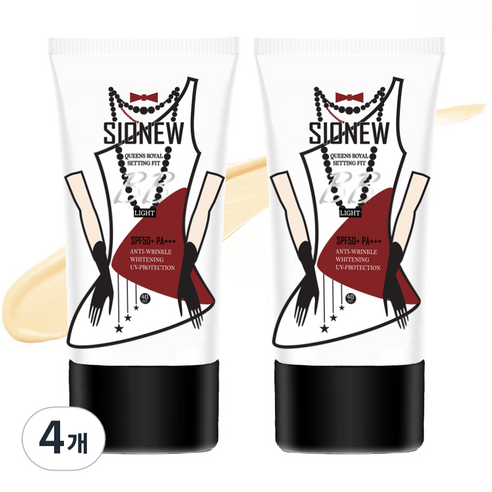시오뉴 퀸즈로얄 셋팅핏 BB크림 SPF50+ PA+++ 40ml, 라이트, 4개