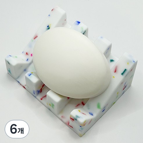 논슬립 실리콘 비누받침, 컬러도트, 6개