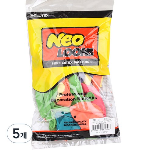 네오텍스 30cm 라운드풍선 50p, 파스텔  혼합, 5개