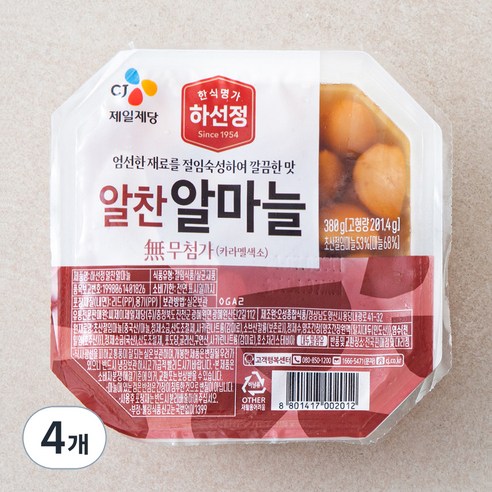 하선정 간장숙성 알찬 알마늘, 380g, 4개