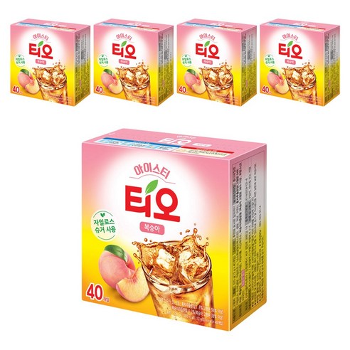 동서티오 아이스티분말 복숭아맛, 13g, 40개입, 5개