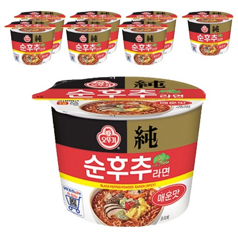 오뚜기 순후추 라면 매운맛 105g, 8개