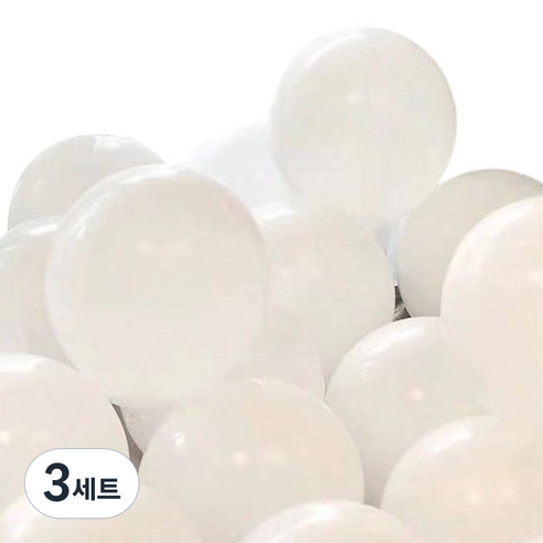 뷰라뷰 파티풍선 50p + 공기펌프 + 10m 리본 세트, 21 화이트(랜덤발송), 3세트