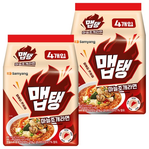 매운맛으로 매료되는 맵탱 마늘조개라면 110g, 8개 맵탱라면
