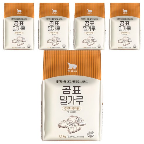 곰표 강력 밀가루, 2.5kg, 5개