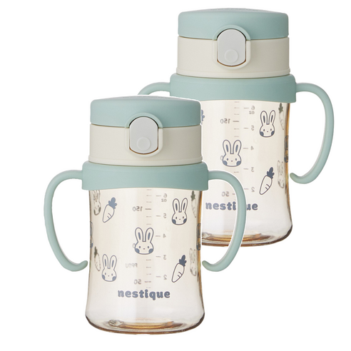 네스틱 유아용 스위치 PPSU 원터치 빨대컵 200ml, 2개, 민트