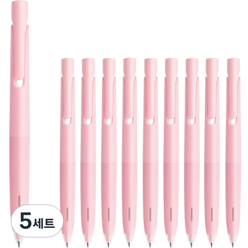 제브라 블렌 볼펜 0.5mm 10p, 라이트핑크(바디) + 블랙(잉크), 5세트