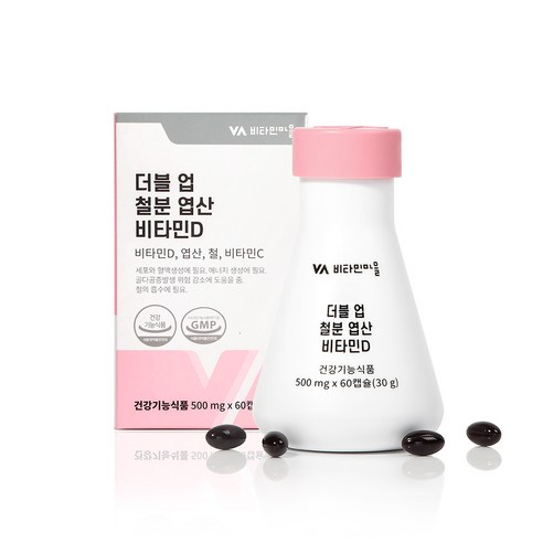 비타민마을 와이즈 더블 업 철분 엽산 비타민D 30g, 60정, 1개