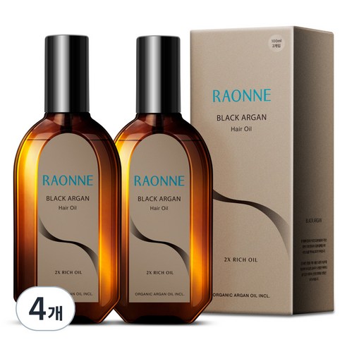 라온느 블랙 아르간 2X 리치 오일 헤어에센스, 100ml, 4개