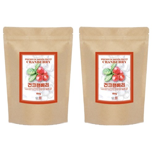 견과공장 건크랜베리, 500g, 2개
