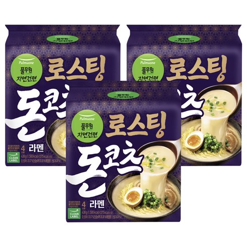 풀무원자연건면 로스팅 돈코츠 라멘 109.5g, 12개