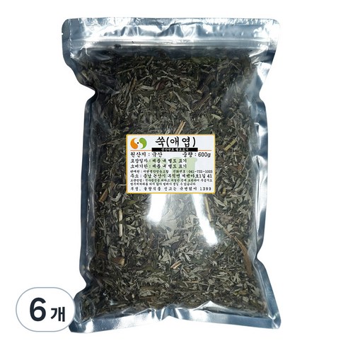 자연한재 말린 쑥, 6개, 300g