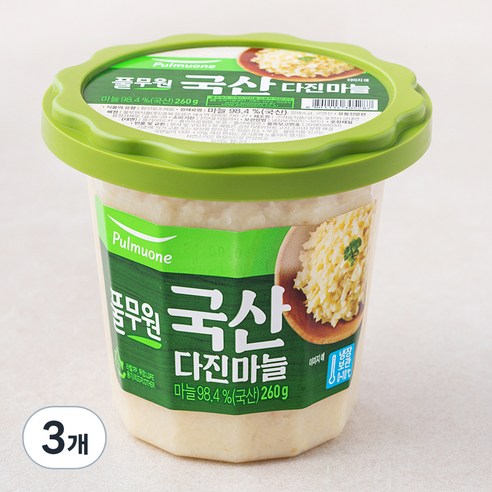 풀무원 다진마늘 용기, 260g, 3개