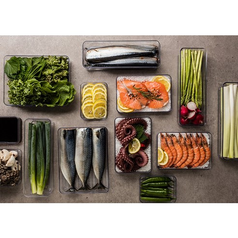 실리쿡 시스루납작이 냉장고 정리용기 깊은알찬세트: 냉장고 정리의 필수품