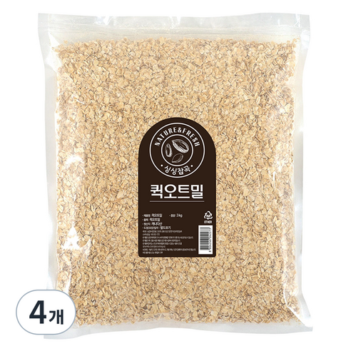 월드그린 싱싱 퀵오트밀, 3kg, 4개