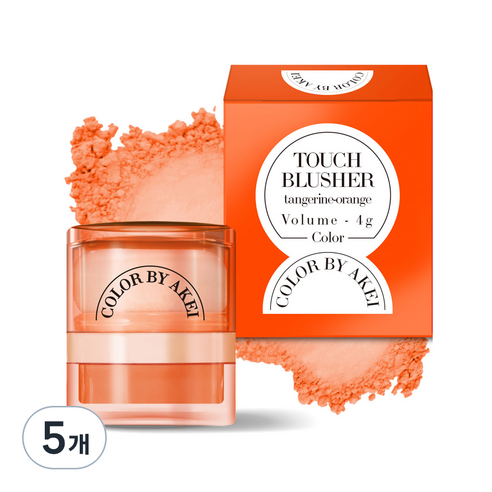 아케이 볼터치 퍼프 컬러 터치 블러셔 4g, 5개, 생귤오렌지