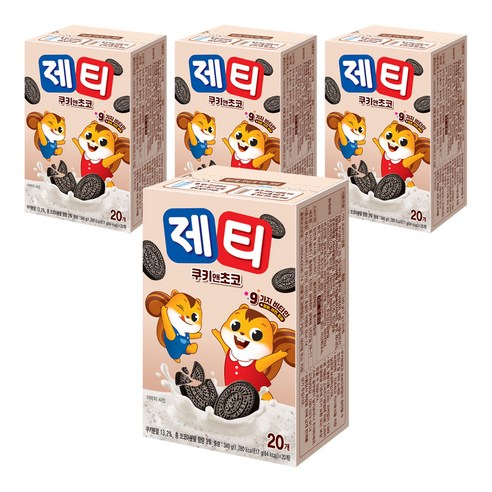 제티 쿠키앤 초코 분말, 17g, 20개입, 4개