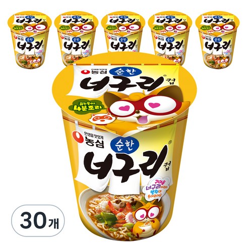 너구리 컵 순한맛 63g, 30개