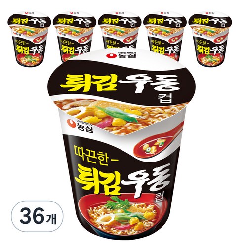 농심 튀김우동 컵라면, 62g, 36개