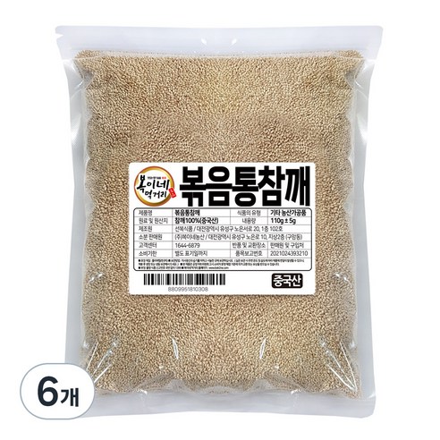 복이네먹거리 볶음 참깨 중국산, 110g, 6개