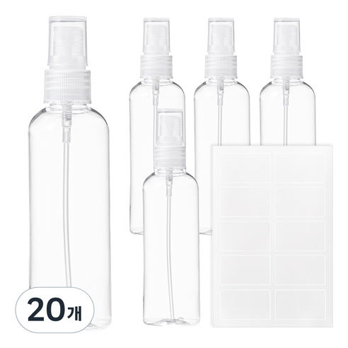 코멧 스프레이 용기 100ml, 투명, 20개