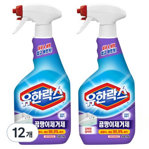 유한락스 곰팡이 제거제, 500ml, 12개