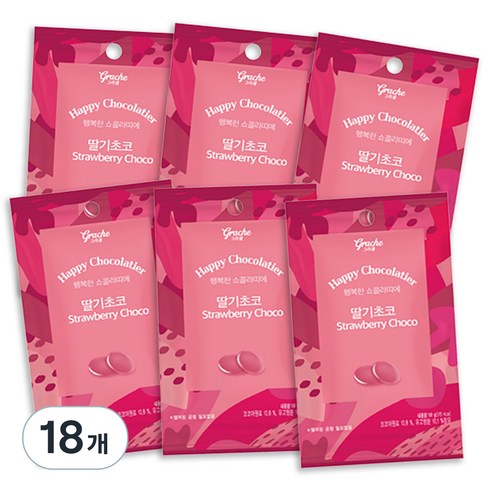행복한 쇼콜라띠에 홈베이킹 초콜렛 딸기 100g, 18개