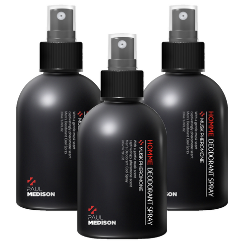 폴메디슨 옴므 스프레이 데오드란트 머스크페로몬향, 200ml, 3개
