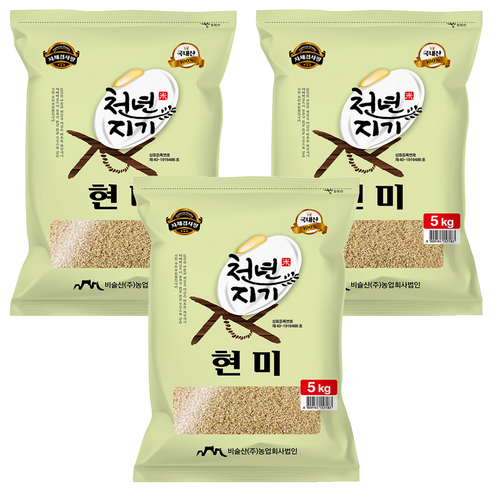 천년지기 현미, 5kg, 3개