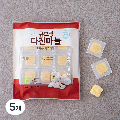 가나 큐브형 다진마늘, 155g, 5개