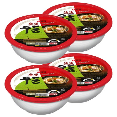 생생우동 면 컵, 276g, 4개