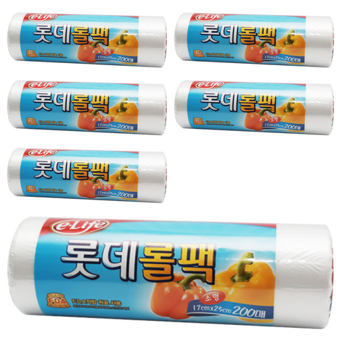 롯데이라이프 롯데 롤팩 소, 200개입, 6개