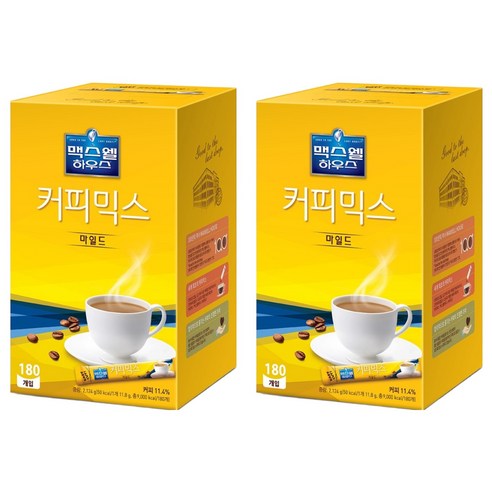맥스웰하우스 동서 커피믹스 마일드 스틱형, 12g, 180개입, 2개