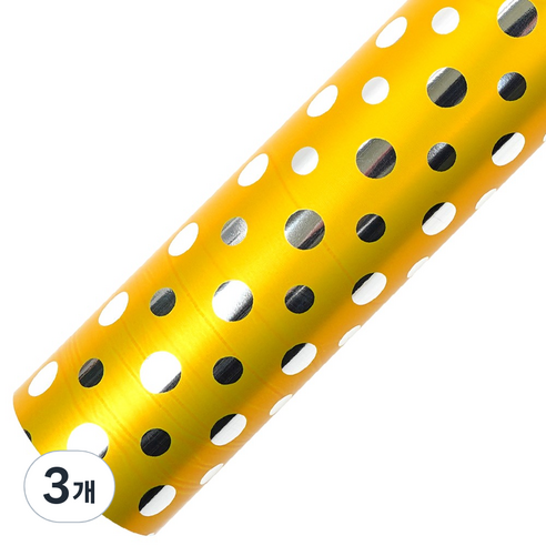 코코플러스 더블도트 롤 포장지 37.5cm x 17m, 옐로우, 3개