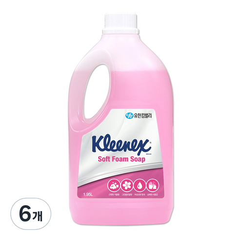 크리넥스 소프트 폼 솝 핸드워시 그린플로랄, 1.95L, 6개