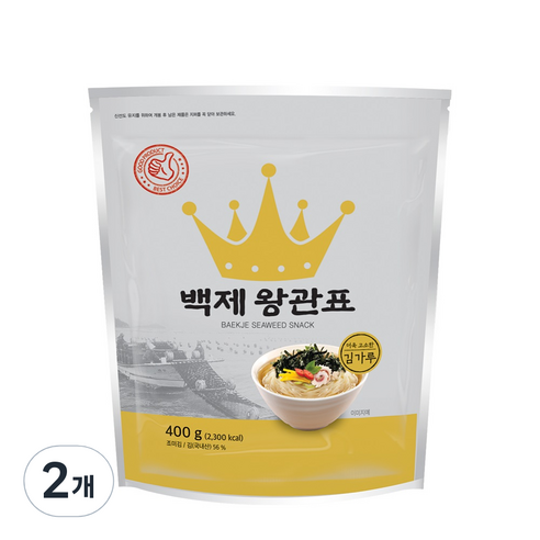 광천김 백제 왕관표 김가루, 400g, 2개