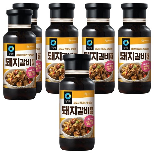 청정원 전통 돼지갈비양념, 500g, 6개