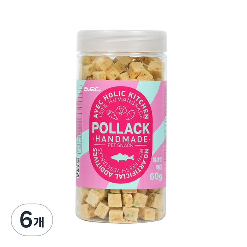 아베크 홀릭키친 야채랑 북어큐브 동결건조간식 60g, 6개